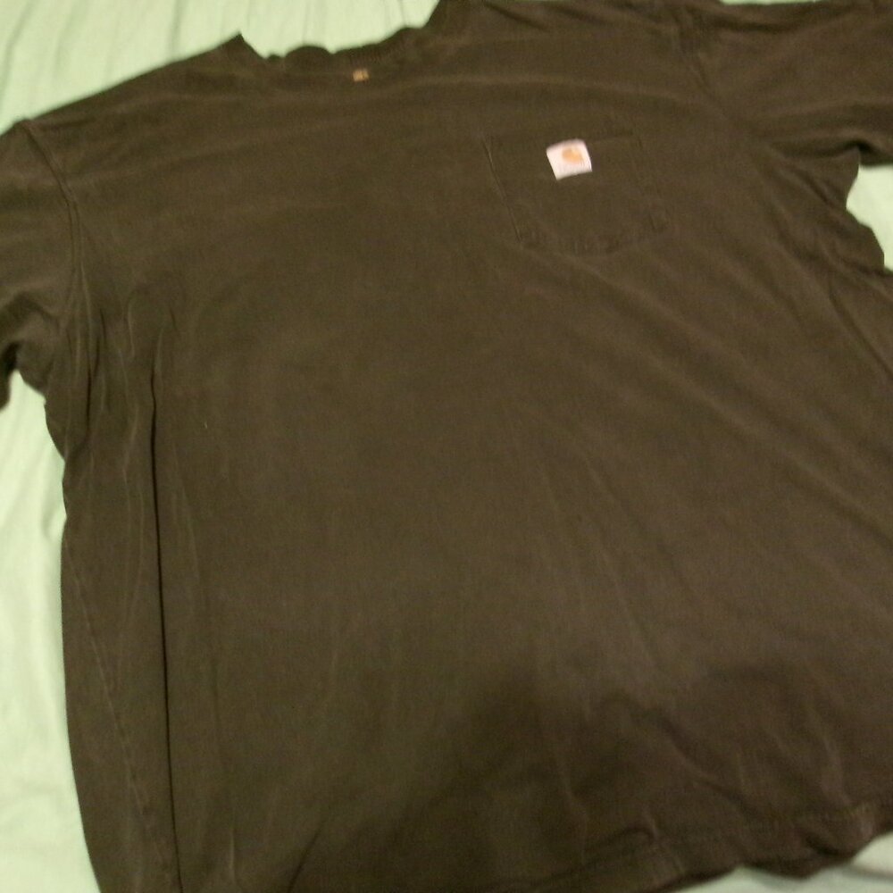 Carhartt K87 Mens XXL Black Pocket Work T-Shirt Original Fit Stained Distressed